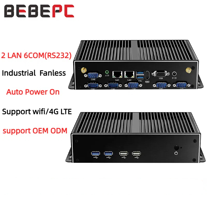 Fanless Industrial Pc Rs485 Core I7 - كمبيوتر صناعي صغير بدون مروحة Dual